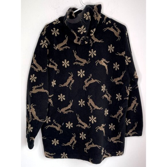 Vintage Obermeyer Fleece Sherpa Hooded Half Zip Pullover Top Size M - Picture 4 of 6